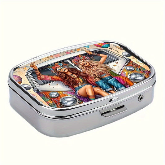 Joyful Sisters 2 Compartment Medicine Box - Travel Friendly Organizer