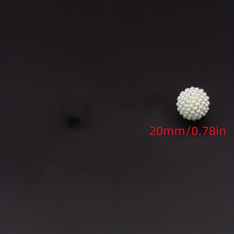 10pcs Acrylic Pearl Beaded Ball DIY Jewelry Making Material