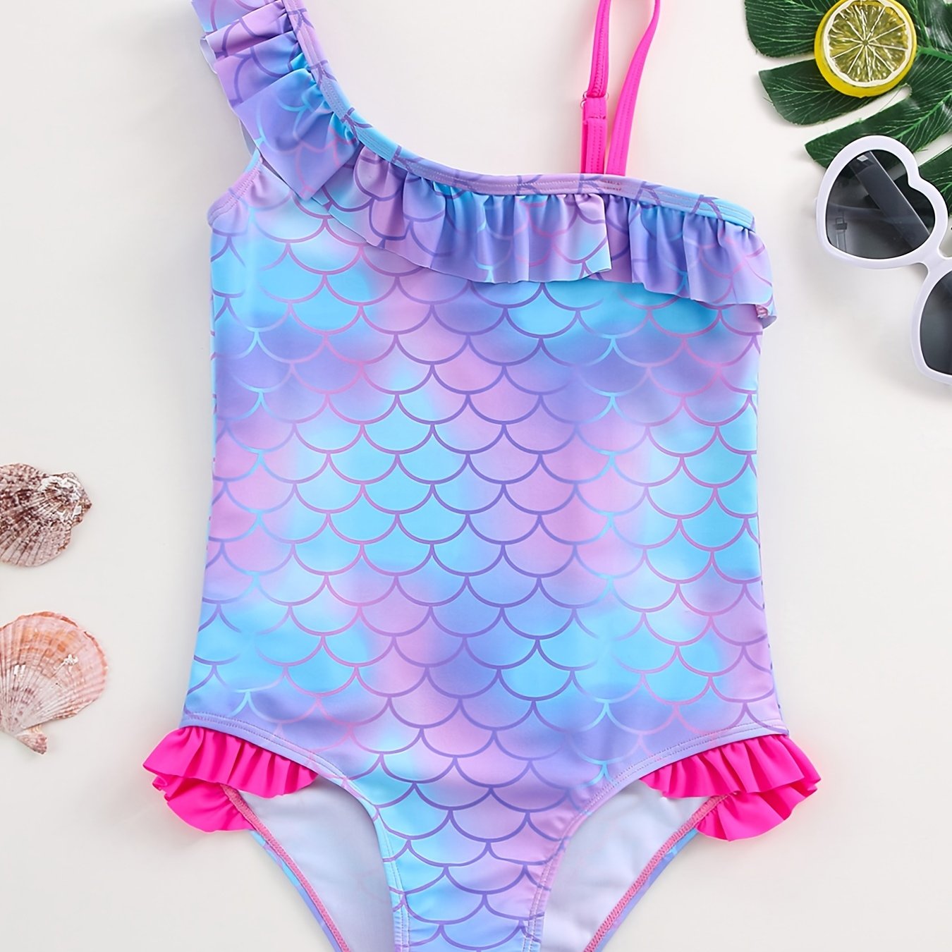 Mermaid Fish Scale Girls Swimsuit Camisole Bathing Suit