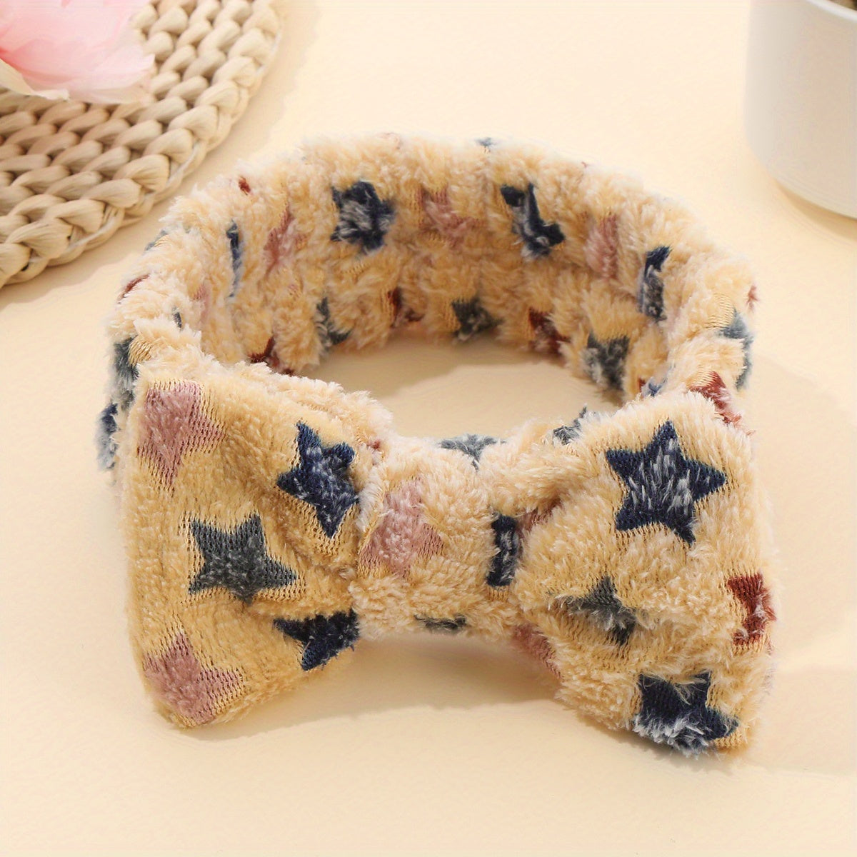 Star Pattern Coral Fleece Headband for Women Hair Accessories
