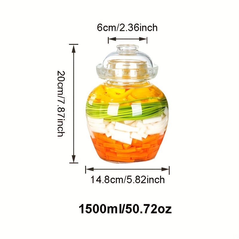 Glass Pickle Jar 1.5-2.5L Fermentation Jar with Water Seal