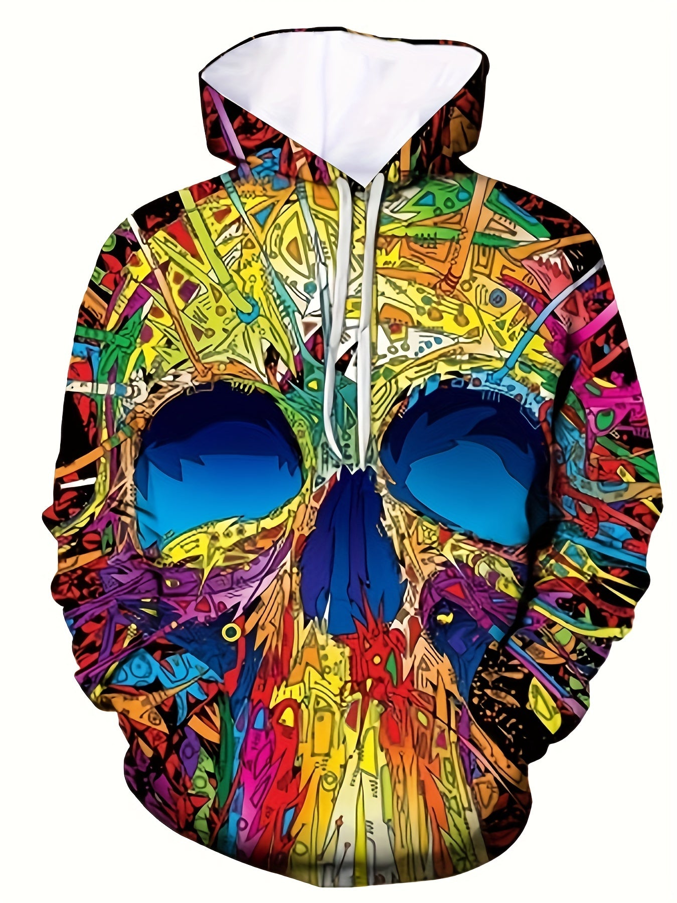 Men's Skull Graphic Hoodie Active Breathable 3D Print Hooded Shirt