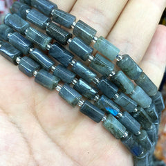 31pcs Natural Stone Cylindrical Loose Beads DIY Bracelet Jewelry Accessories