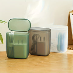 Desktop Cable Storage Box Dust-proof Compartment Charging Cable Organizer