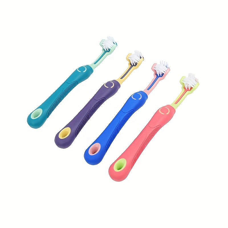Pet Toothbrush for Teeth Cleaning, Bad Breath Care Supplies, 3-Sided Brush