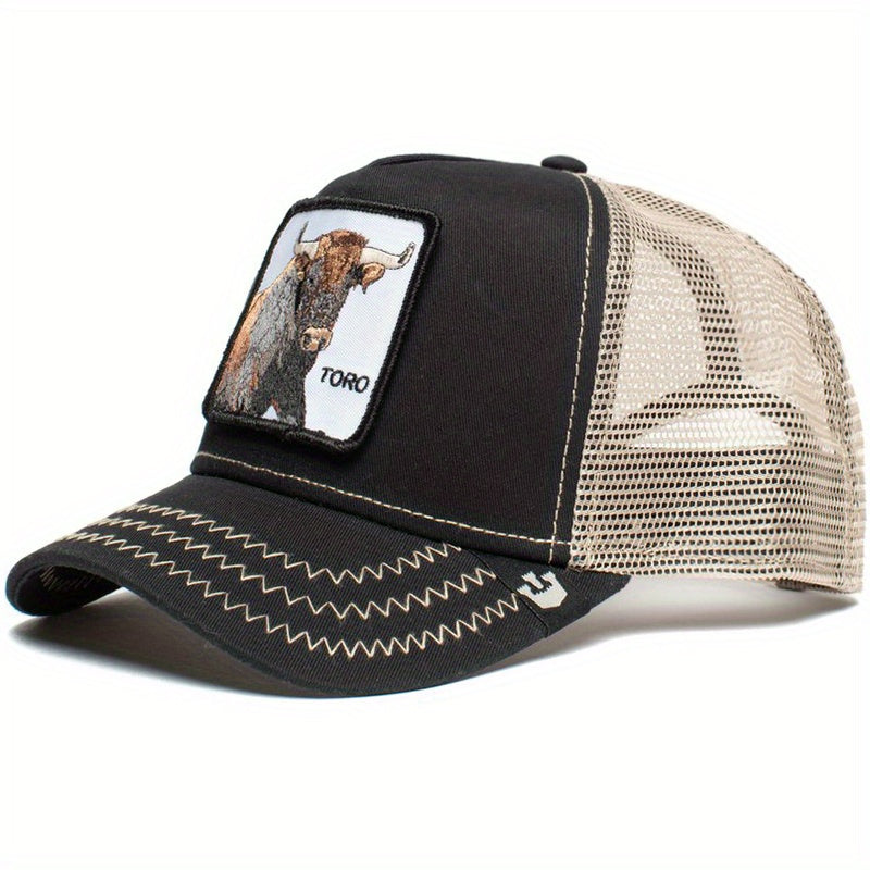 Classic Animal Patch Baseball Cap Cotton Mesh Breathable Sports Trucker Hats