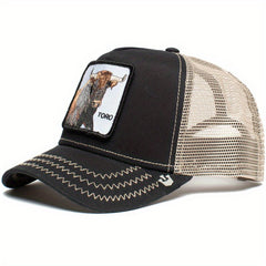 Classic Animal Patch Baseball Cap Cotton Mesh Breathable Sports Trucker Hats