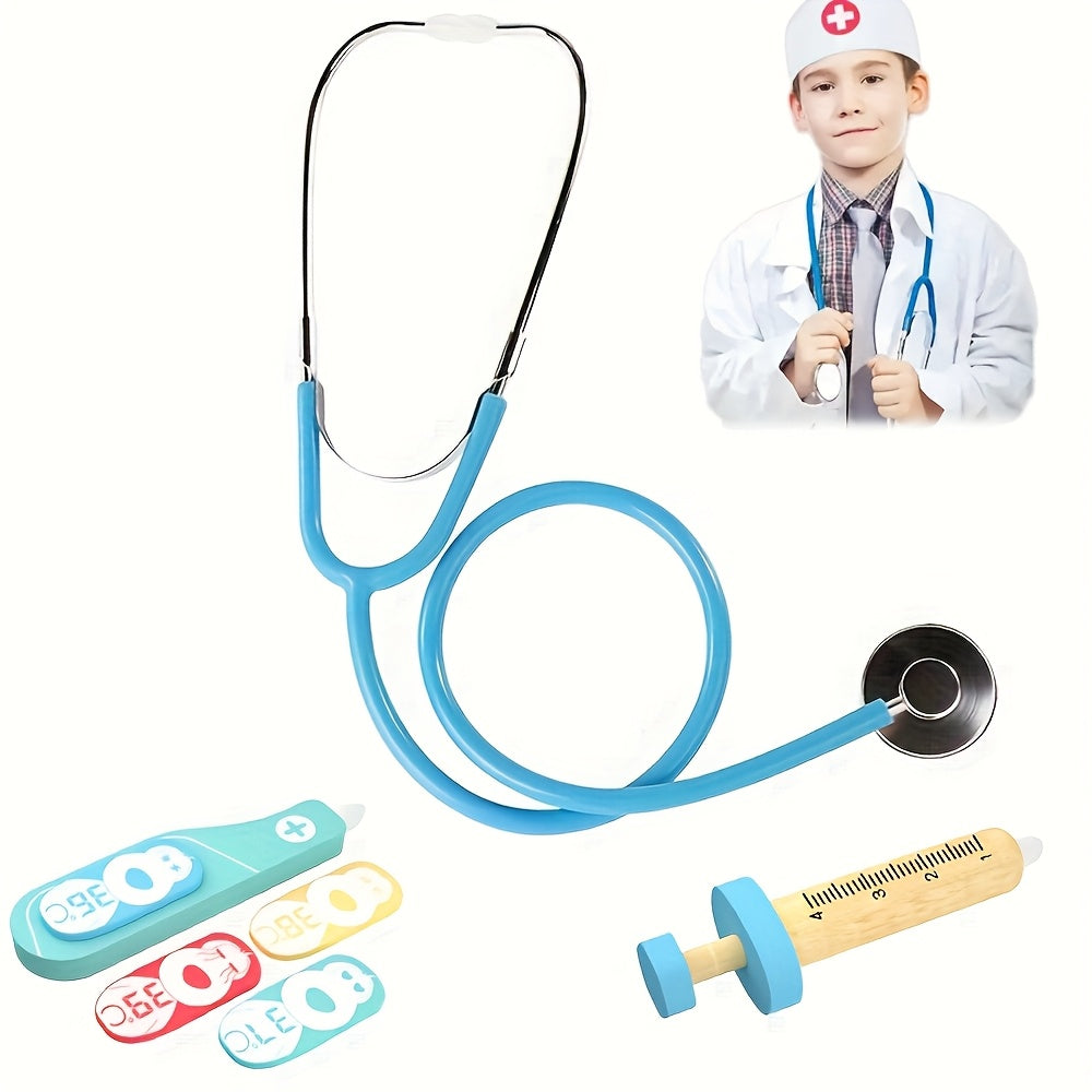 3pcs Doctor Role Play Kit for Kids with Wooden Accessories