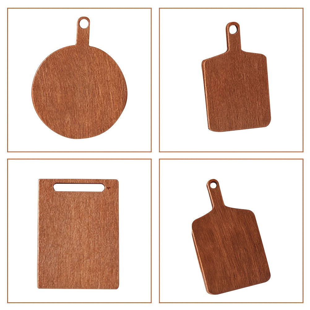 20pcs Wooden Cutting Boards for Dollhouse Accessories Light Brown Kitchen Decor