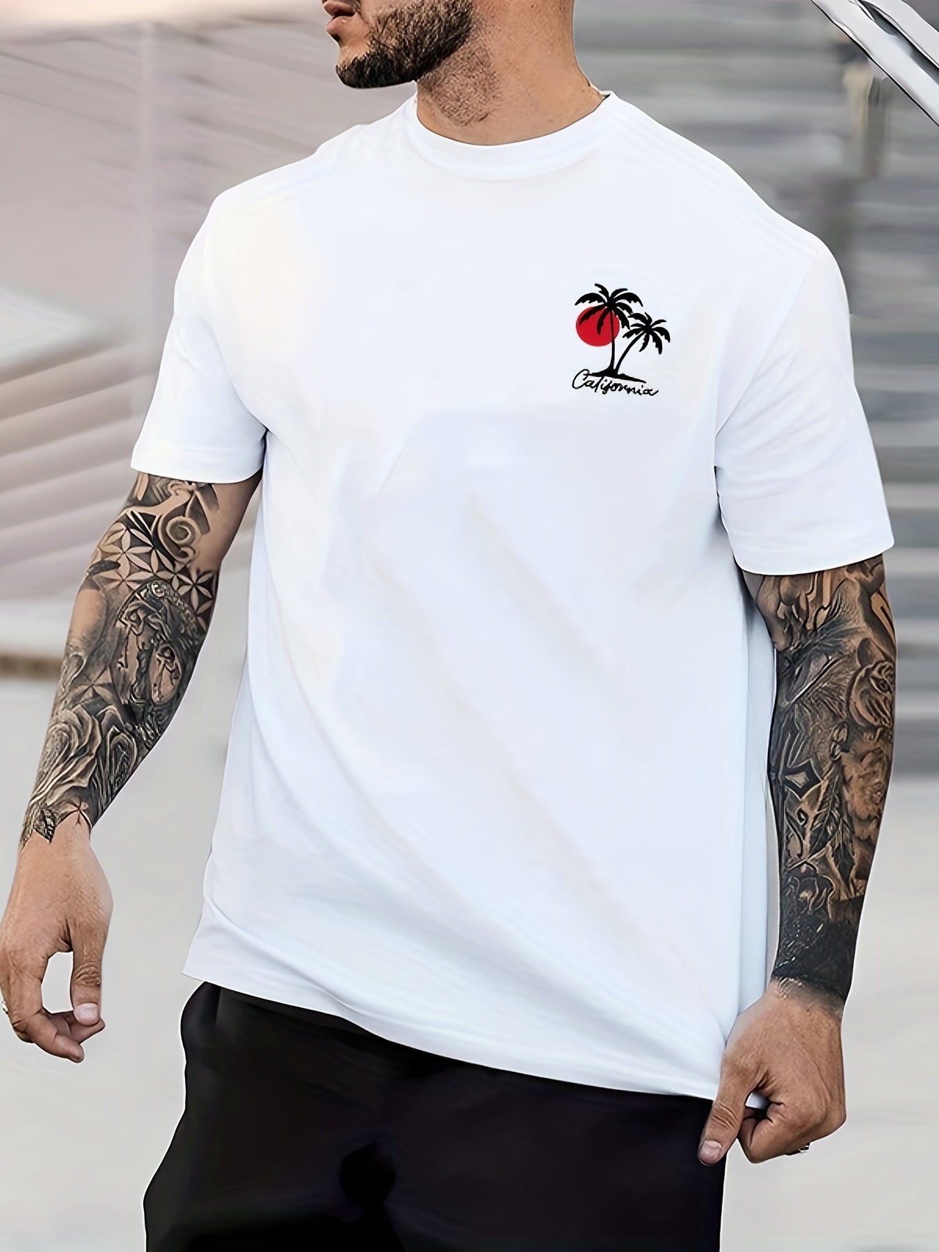 GOD WINS Print Men's Graphic Crew Neck T shirt Casual Comfy Tees