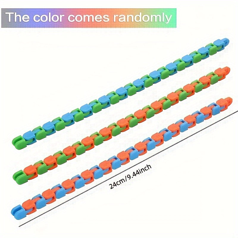 5pcs Chain Track Buckle Sensory Toy Decompression Snake Puzzle Stress Relief