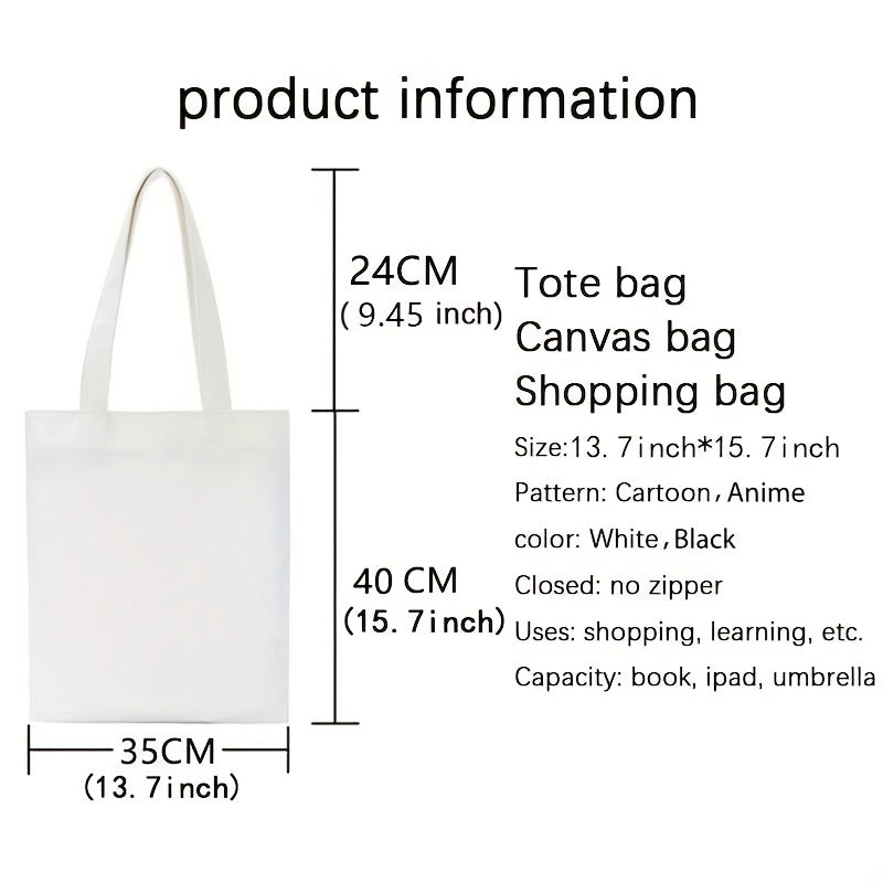 Life Goes On Pattern Canvas Tote Lightweight Shopping Tote