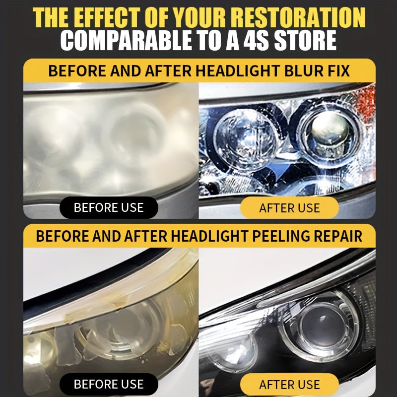 Car Headlight Refurbishment Liquid - Scratch and Yellowing Cleaner