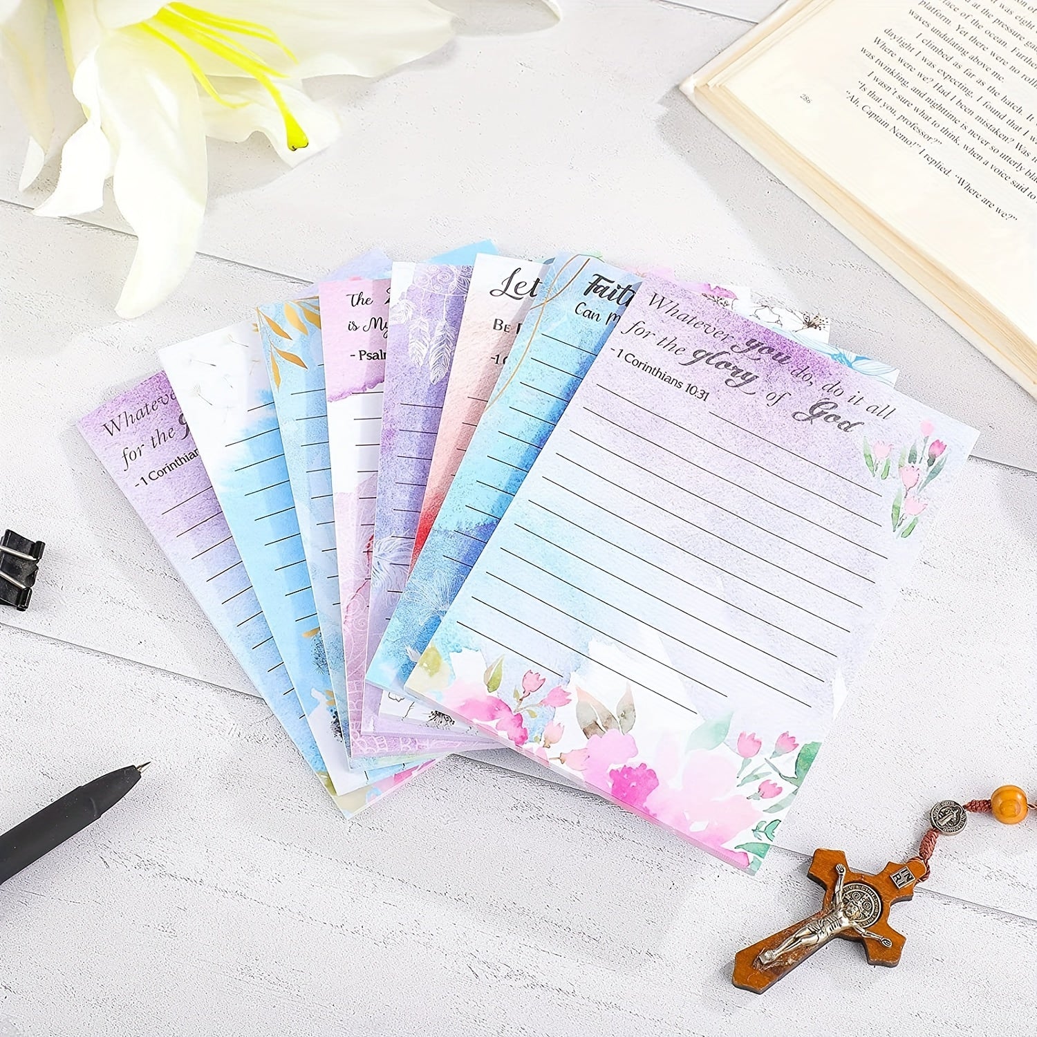 Colorful Flower Memo Notebook with Sticky Notes