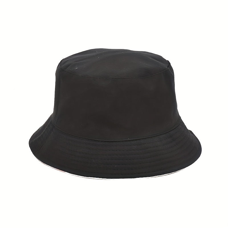 Mushroom Print Reversible Bucket Hat Hip Hop Casual Fisherman Cap Unisex
