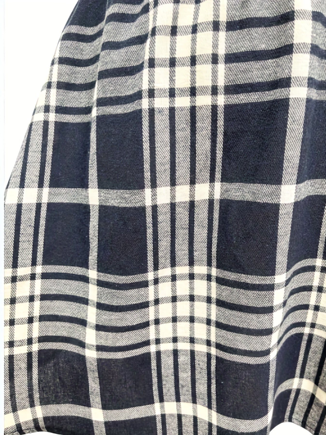  Plaid Print A Line Mini Skirt With Pockets