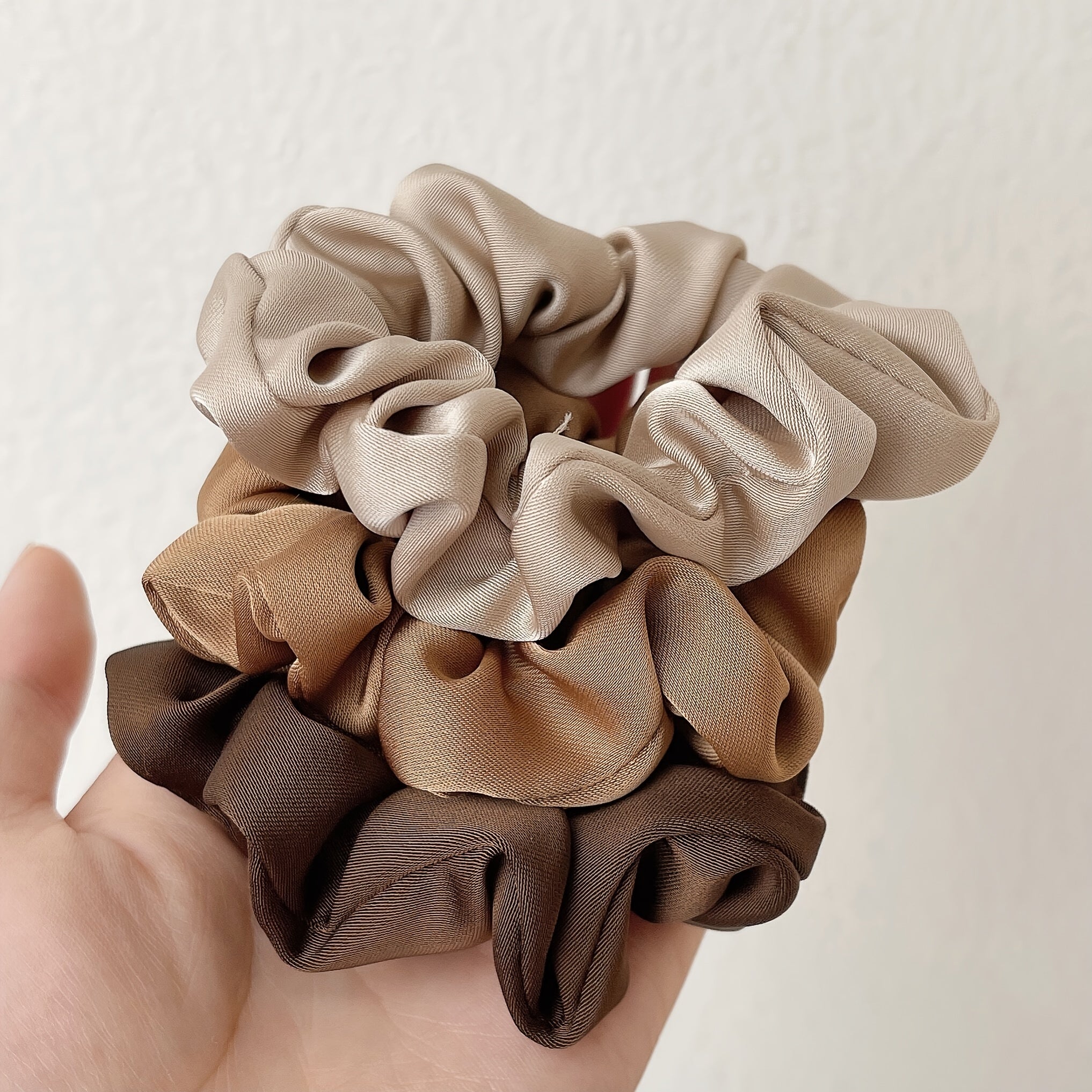 5pcs Solid Silk Hair Scrunchies for Women Girls Soft Elastic Scrunchie