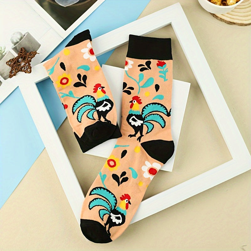 Men's Cock Print Socks Mid Tube Stockings Breathable & Comfy