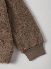  Teddy Fleece Hooded Sweatshirt & Joggers Set