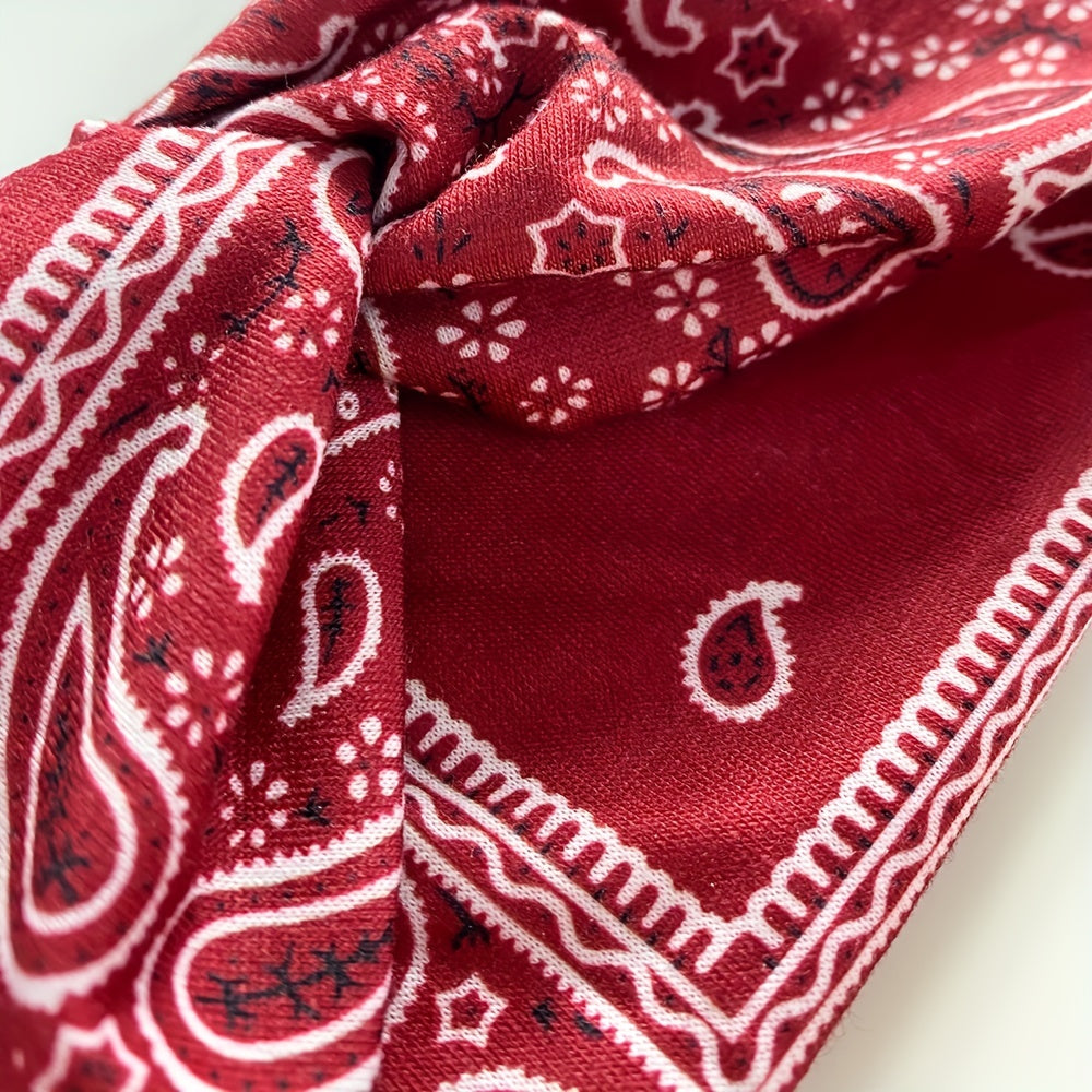 6pcs Boho Print Wide Headband Yoga Running Sweatband