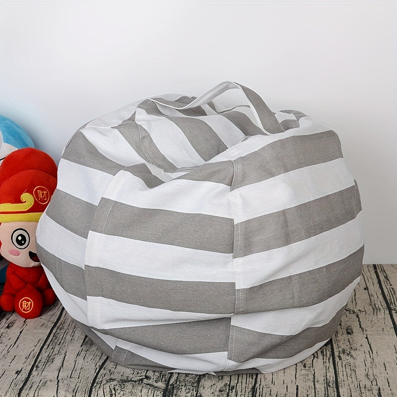 Striped Pattern Toy Storage Bag Large Capacity Organizer