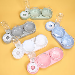 Raised Pet Bowls with Automatic Water Bottle for Dogs and Cats