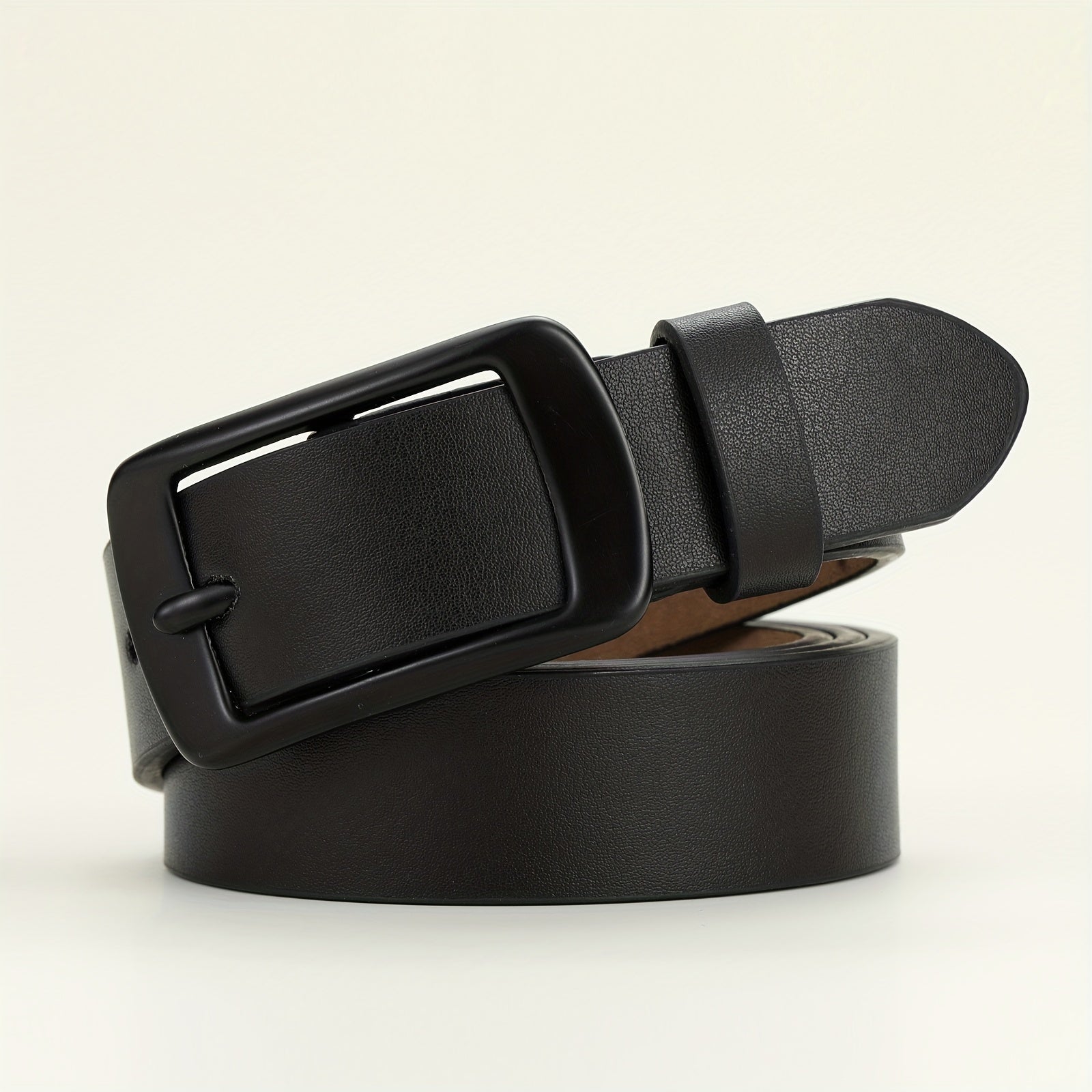 Rectangular Buckle Belt Casual PU Belt Unisex Jeans Pants Belt