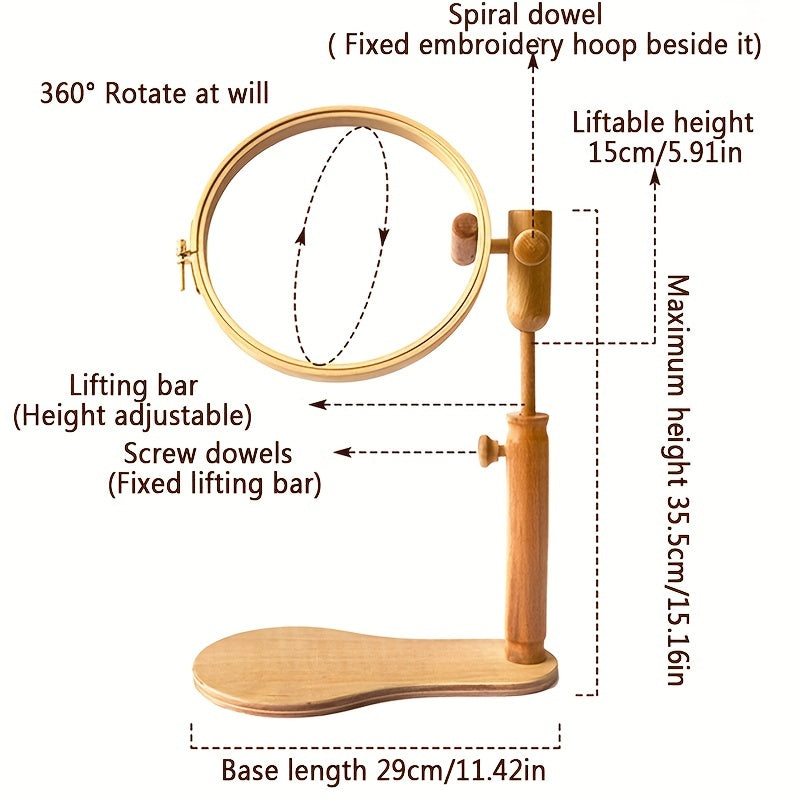 Adjustable Embroidery Hoop Stand Cross Stitch Holder Lap Frame Needlepoint Stand