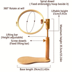 Adjustable Embroidery Hoop Stand Cross Stitch Holder Lap Frame Needlepoint Stand