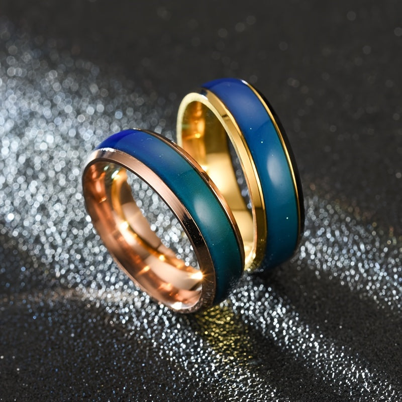 1pc Stainless Steel Couple's Changing Ring
