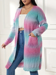  Rainbow Long Sleeve Open Front Cardigan