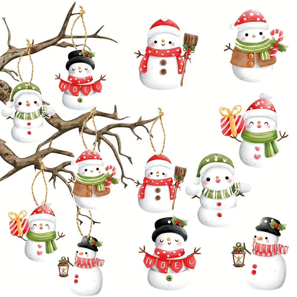 6pcs Snowman Christmas Tree Ornaments - Cute Winter Decor