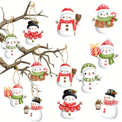 6pcs Snowman Christmas Tree Ornaments - Cute Winter Decor