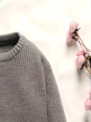Baby Boys Long Sleeves Crew Neck Knit Sweaters Pullovers For Spring Autumn