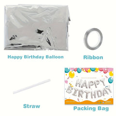 Happy Birthday Banner Balloons Set Kids Party Supplies