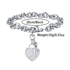 Men's Hip Hop Heart Key Charm Bracelet