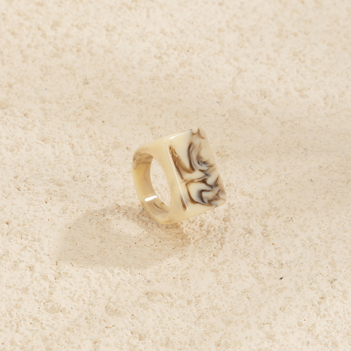 Colorful Square Resin Ring Chunky Stackable Joint Ring