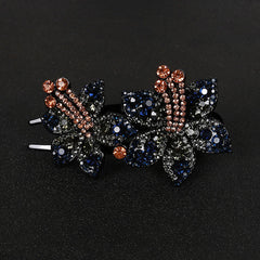 Colorful Rhinestone Flower Hair Claw Clip Retro Non Slip Strong Hold