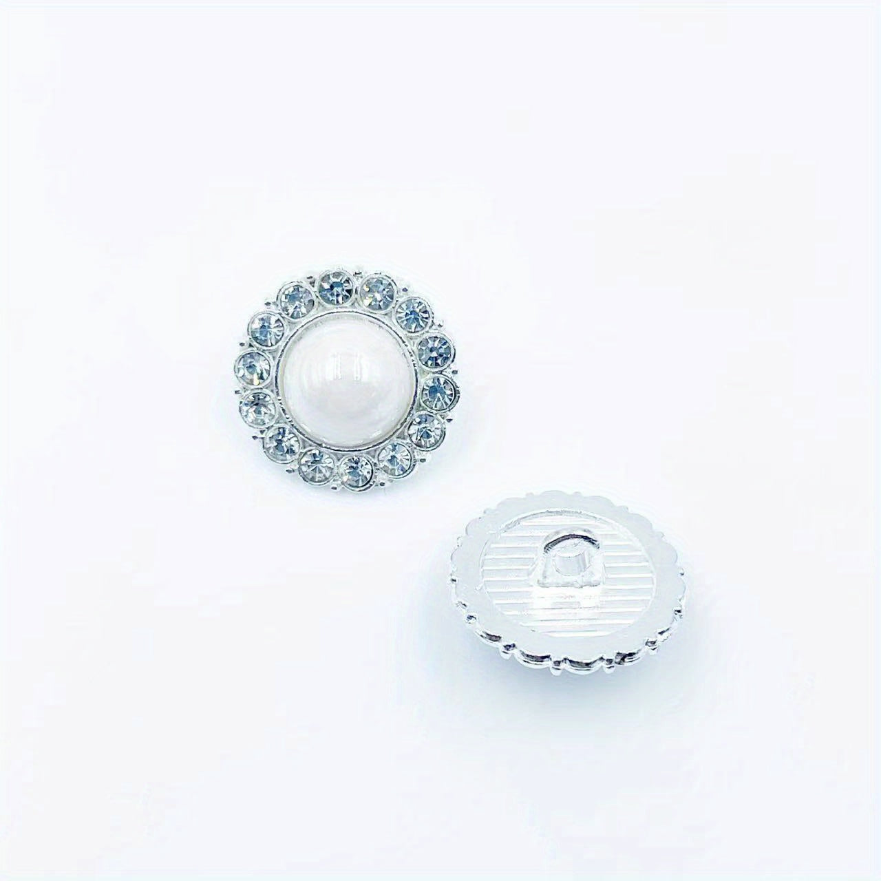 5pcs Hand Stitched Button Inlaid Diamond Pearl DIY Accessory