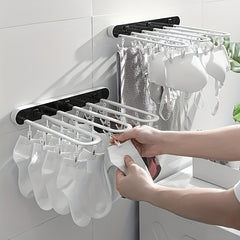 Balcony Drying Rack with 24 Clips Household Folding Rack