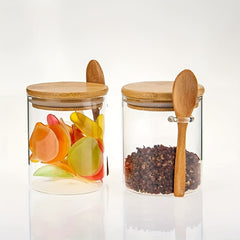 2pcs Glass Jar Containers 17oz Sealed Borosilicate Glass Spice Jars