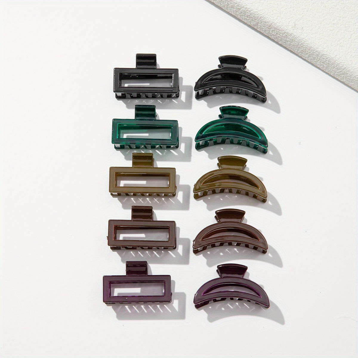 10PCS Transparent Square Hair Claw Non-slip Hair Accessory