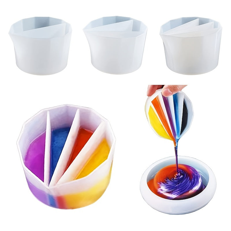 Silicone Split Cup for Acrylic Paint Pouring - Create Beautiful Fluid Art
