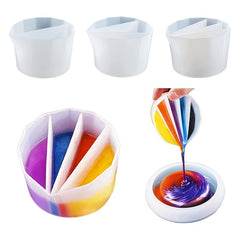 Silicone Split Cup for Acrylic Paint Pouring - Create Beautiful Fluid Art