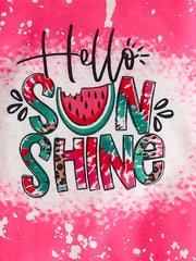 Kid's 2pcs Pajamas T shirt & Shorts Set HELLO SUNSHINE Cartoon Watermelon Print