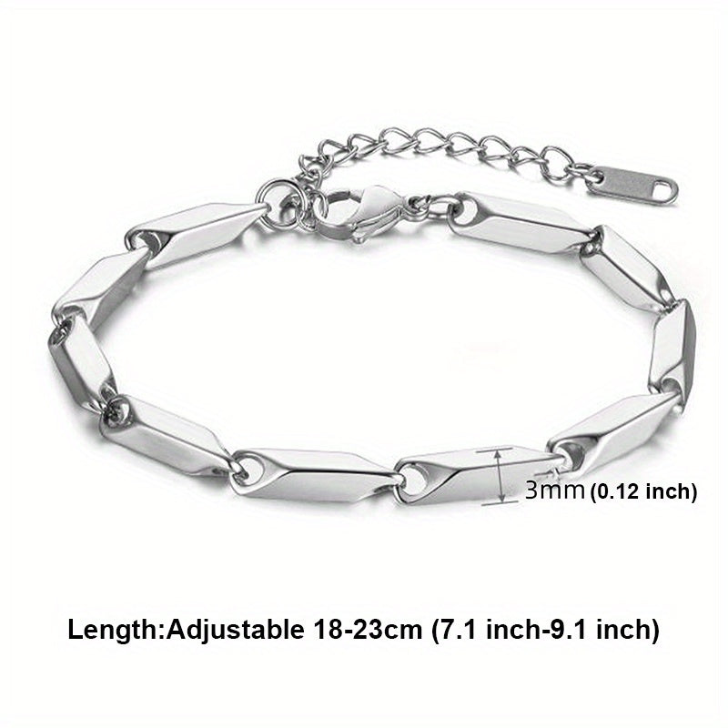 Men's Titanium Steel Bracelet Bamboo Leaf Chain Versatile Bracelet