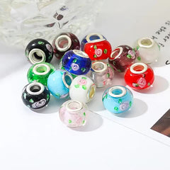 30-50-100pcs 15x11mm Large Hole Glass Bead Loose Bead DIY Jewelry Accessories