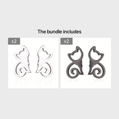 2pcs Men's Kitten Ear Studs Stainless Steel Ear Accessories