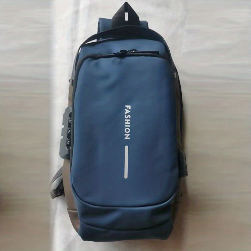 Men's Nylon Crossbody Bag USB Charging Waterproof Shoulder Bag