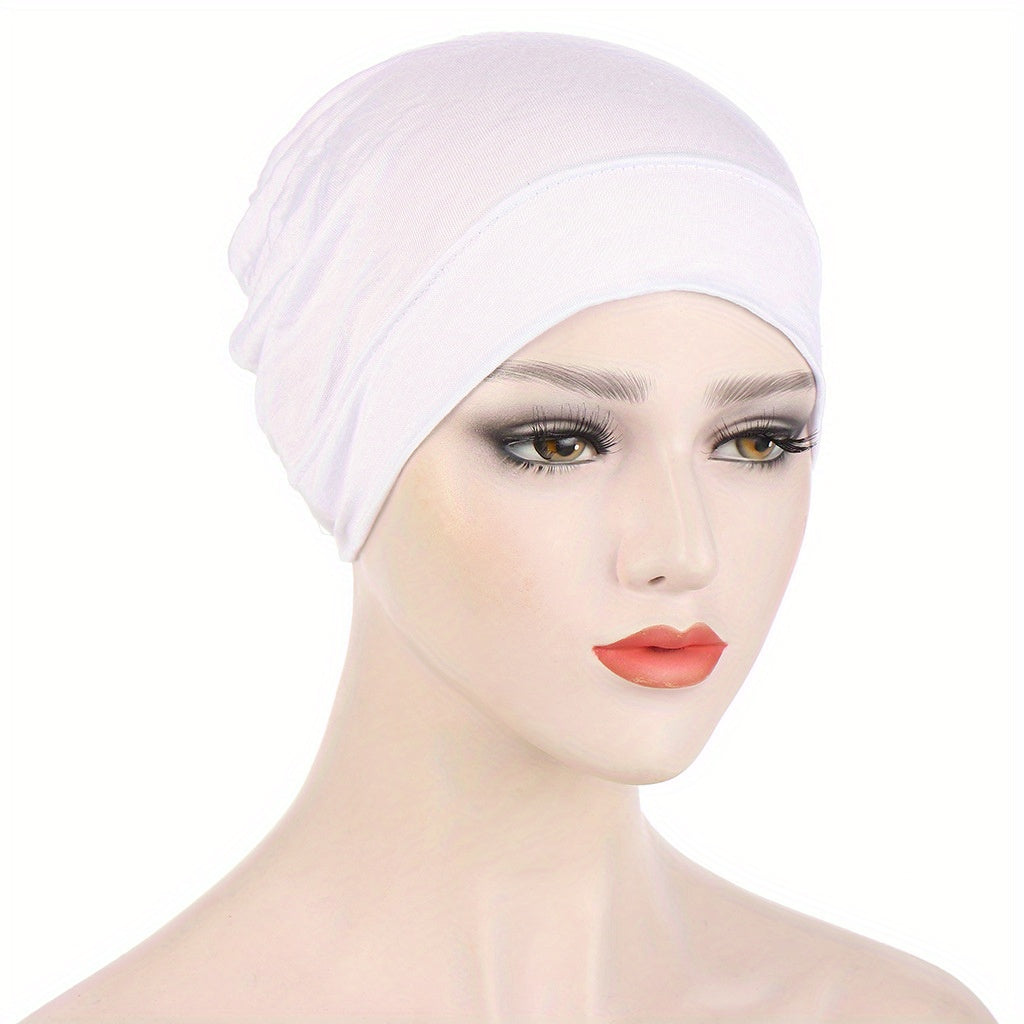 Solid Turban Cap Ruched Headwrap Beanie Chemo Hats